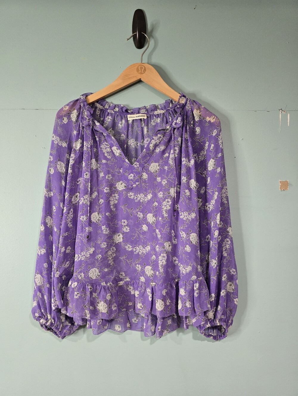 Ulla Johnson Sheer Floral Rosine Silk Blouse 4
